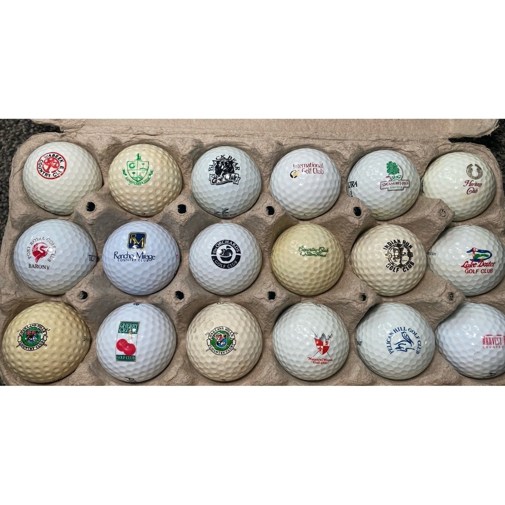 Collector's Golf Balls Set Of 18 Logos From Various Courses